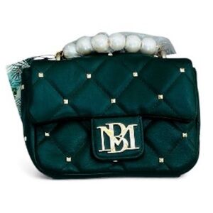 Badgley Mischka NWT Green Quilted Mini Bag with Gold Chain
